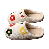 Blumenslipper Damen Hausschuhe Winter Herren Pantoffeln Plüsch Niedliche Cartoon Hauspantoffeln Kuschelige Warme Schuhe Indoor Mädchen Frauen Kuschel Slippers rutschfeste Outdoor/Indoor