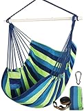 Chihee Hängesessel Schaukelstuhl Hängematte Stuhl Großer Hängesitz Patio-Rasen Entspannen Baumwollgewebe für hohen Komfort Langlebigkeit Perfekt für drinnen/außen Haus Schlafzimmer Terrasse Hof Garten