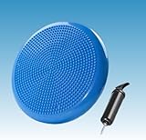 ZZTTLE Kinder Erwachsene Balancekissen Ballsitzkissen mit Luftpumpe, Durchmesser 33cm Balance Training Yoga Matte Massage Board Physiokissen für Core, Koordination, Fitness Rückentraining Pad (Blau)