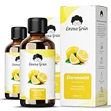 Emma Grün® Zitronenöl Ätherisches Öl 2x 100ml [100% NATURREIN] - Duftöl Zitrone Raumduft, Aroma Diffuser, Duftlampe - Massageöl, Duftöle Kerzenherstellung & für Seife - Ätherisches Zitronenöl