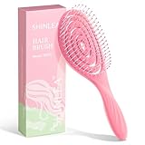 SHINLEA Haarbürste ohne Ziepen, Kopfhaut Massagebürste Detangler-Bürste für Damen, Herren & Kinder - Entwirrbürste auch für Locken & Lange Haare (Rosa)