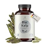 BIONUTRA© Bio Jod Kapseln aus Kelp, 365 Stück à 300 mg mit 200 µg Jod, vegan & ohne Zusätze, Rückstandskontrolliert, Deutsche Herstellung aus Kelp Bio Braunalgen