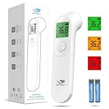 BerkeMed Fieberthermometer Kontaktlos für Babys, Kinder und Erwachsene, Infrarot-Stirnthermometer LCD-Anzeige und 20 peicherabruf, hohe Genauigkeit und Fieberalarm （Weiß）