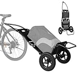 SEPNINE® Lastenanhänger Fahrrad, 2 in 1, Fahrradanhänger, Einkaufstrolley, Handwagen, Legierter Stahlrahmen, leicht faltbar mit 30 cm Luftreifen, 20 kg Ladegewicht