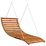 vidaXL Bugholz Bett-Schaukel Teak-Finish Massivholz Hängeschaukel Gartenliege Bett Sonnenliege Gartenschaukel Gartenmöbel 115x147x46cm