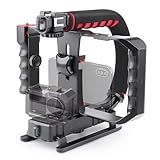 Zeadio Tripel Zubehörschuh Handheld Stabilisator mit Smartphone Video Rig, Video Aktion Handgriff Griff für Canon Nikon Sony Panasonic Pentax Olympus DSLR Kamera Camcorder und Smartphones