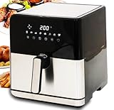 DMS XXL 8 Liter Heißluftfritteuse | Backofen | Heißluftgrill | Cooker | fettfrei und ohne Öl | inklusive 8 Programmen und digitalem Touch Display | 1800 Watt