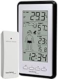 techno line Wetterstation WS 9632-IT mit Vorhersage von Wettersituation, Anzeige von Wettertendenz und Innen- und Außentemperatur, Wettermännchen das sich Wetter entsprechend anzieht