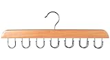 LMSAWK 2 Stücke Hölzerner Krawattenbügel, Holzgürtelregal, Gürtelaufhänger 360-Grad-Drehung, für Schrankorganisatoren und Aufbewahrung, mit 18 Haken, Retro-Farbe