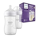 Philips Avent Babyflaschen Natural Response – 2x Babyflaschen, 260 ml, für Neugeborene ab 1 Monat, BPA-frei (Modell SCY903/02)