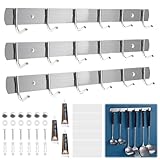 3 Stück Hakenleiste Kleiderhaken 31cm mit 6 Haken, Schrauben und Kleber Kleiderhaken Wand Edelstahl Wasserdicht Garderobenhaken Edelstahl für Kleidung Taschen Hüte, für Schlafzimmer, Badezimmer, Küche