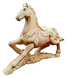 WQQLQX Statue Tierskulptur Boxwood Holz Carving Horse Statue Yunma Massivholz Carving Kunst Statuette Holz Pferd Crafts Auto Dekoration Geschenk Skulpturen