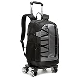 Business Trolley Reiserucksack mit Rollen, Rolling Laptop Rucksack Reisetasche mit Rädern Herren Handgepäck Laptoptasche Reisekoffer Aaktenkoffer für Schule, Arbeit
