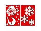 Przydasie Schablonen-Set für künstliche Schneebilder – 2 Stück – Weihnachtsdesign – Wiederverwendbar – 54 x 38 cm – Kreative Dekoration für Weihnachten Schneeflocken/Engel