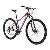 ATTABO Damen Fahrrad Alpe 3.0 mit Aluminiumrahmen 15' Ergonomischer Lenker Hydraulische Scheibenbremsen Lila Mountainbike mit 29' Rädern mit Zubehör Verstellbarer Sattel 24-Gang Schaltung