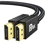 IVANKY 8K DisplayPort Kabel 1.4 2M [VESA-Zertifiziert], 8K@60Hz, 4K@165Hz, 2K@240Hz/165Hz/144Hz, HBR3 32.4Gbps, HDR10, DSC 1.2, HDCP 2.2, G-Sync&FreeSync, DP 1.4 Kabel für Gaming-Monitor, Grafikkarte