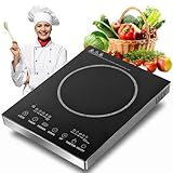 wowspeed Glaskeramikkochfeld, Cerankochfeld 1 Platte 3500W, Tragbares Ceranfeld 1 Platten, 4 Kochmethode, 3-Stunden-Timer, Stufenlose Einstellung, Touch-Steuerung, Kochplatten 1er Elektrisch