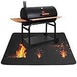 Feuerfeste Unterlage, Grillteppich Bodenschutzmatte, Grillunterlage Bodenmatte 36x48inch, Deck und Terrassenmatte,Grillmattenfür Gasgrill, Kugelgrill oder Elektrogrill