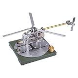 BAUBAUPLAY Stirlingmotor Bausatz, Externer Verbrennungsmotor DIY Montage Sterling Engine Kit, Hubschrauber Modellbausatz Gamma Heißluft Sterling Motor Bildung Wissenschaft Kit Spielzeug