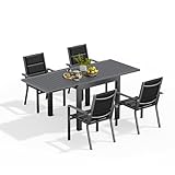 Devoko Gartenmöbel Set 4 Personen,4+1 Aluminium Tisch und...