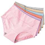 QINCAO Unterhosen Damen, 6er Pack Hohe Taille Slips...
