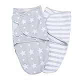 Lilly and Ben® Pucksack 2er Set I Baumwoll-Puckdecke in S/M (0-3 Monate) oder L (3-5 Monate) I Baby mühelos pucken I atmungsaktives Pucktuch mit weichen & verstellbaren Klettverschlüssen