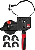 Bessey VAS-23+2K Gurtklemme mit variablem Winkel, mit 4 Clips, Schwarz mit rotem Griff, 69 cm