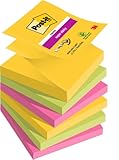 Post-it Super Sticky Z-Notes, Carnival Collection, 76 mm x 76 mm, 6 Blöcke à 90 Blatt