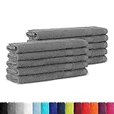 SUPERTOLL 10er Pack Gästetücher, 30x50 cm zum Sonderpreis 100% Baumwolle in vielen Farben - 10er Pack Gästetuch, Gästetücher, 30x50 cm, Farbe Anthrazit