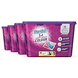 Amazon-Marke: Presto! Colour Wäschekapseln 3-in-1, Frisch, 80 Waschgänge (4 Packungen mit 20 Waschgänge)