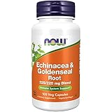 Now Foods Echinacea & Goldenseal Root (Gelbwurz), 225/225mg, 100 vegane Kapseln, Laborgeprüft, Sojafrei, Glutenfrei, Vegetarisch, ohne Gentechnik