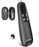 Gadgetplace Professioneller Presenter Pro Laserpointer, Air-Mouse-Funktion und Gehäuse – 30 m Reichweite – PowerPoint-Fernbedienung – Präsentationsklick