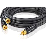 Oehlbach BOOOM 300 - Subwoofer Y-Cinch-Kabel (2 x Cinch auf 1 x Cinch) - Druckvolle Basswiedergabe & effektive Schirmung - 3 m - anthrazit