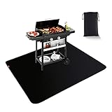 Feuerfeste Unterlage, EC Technology XXL 122 * 152cm Schutzmatte unter Grill Grillteppich Bodenschutzmatte Grillunterlage Bodenmatte Fallschutzmatten Outdoor BBQ Matte für Gasgrill Holzkohlegrill