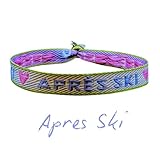 happymaker - Boho Schmuck Damen, Stoffarmband im Surfer Style für Frauen - Apre Ski - Statemenarmband, Skiurlaub, Skifahren