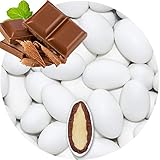 EinsSein 0,5kg Schokomandeln Milchschoko weiss matt Hochzeitsmandeln | Mandeln Schoko Hochzeit für Gastgeschenke Hochzeit, Taufe, Kommunion, Konfirmation | Taufmandeln Zuckermandeln Bonboniere