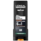 L'Oréal Men Expert XXL 5in1 Duschgel und Shampoo für Männer, Duschbad zur Reinigung von Körper, Haar und Gesicht, Herren Körperpflege für langanhaltende Frische mit Karbon, Pure Carbon, 1 x 400 ml