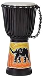 40cm Profi Djembe Trommel Bongo Drum Buschtrommel Percussion Motiv Elefant Afrika Art - (Für Kinder ab 6 Jahren und Anfänger)