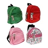 Gatuida 4 Stück Puppenzubehör Babypuppe Mini Kawaii Geldbörse Kleiner Rucksack Für Puppe Kleiner Mädchen -Rucksack Puppenrucksack Kleines Rucksackspielzeug Rucksack DIY Ornament Stoff
