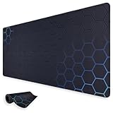 Niviy Gaming Mousepad 800x350mm Mauspad mit geometrischem wabenmuster,Wasserdicht Oberfläche Verbessert Präzision und Geschwindigkeit,rutschfeste Gummibasis Tischunterlage für Büro Zuhause,Blaugrün
