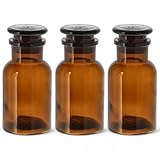 GMMH 3 x Apothekerflasche (125 ml) Weithalsflasche Apothekerglas Stopfenflasche Laborflasche Laborglas Rundschulterflasche Flaschen Apothekergläser Laborflaschen Laborgläser Rundschulterflaschen