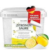 Saliamo | 4000g Zitronensäure Monohydrat E330 Pulver | Lebensmittelqualität | pure Citronensäure | Kochen | Backen | Putzen | Reinigen