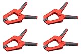 Meister Federzwinge - Set mit 4 Stück - 100 mm Spannweite - Bewegliche Spannbacken - Sicheres & einhändiges Fixieren von Werkstücken / Profi-Leimzwinge / Universalklemme / Montageklemme / 5217120