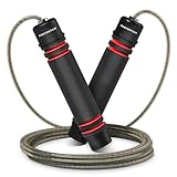 PORTENTUM Springseil Erwachsene Fitness, Speed Rope Verstellbar mit Hautfreundlichen Schaum Griffe, Länge Einstellbar, rutschfest und Ideal für Fitness & Ausdauer, geeignet für Kinder und Erwachsene