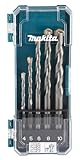 Makita D-72877 Steinbohrer-Set 5-teilig in Aufbewahrungsbox, für bpsw. Mauerwerk und Ziegelstein, Ø 4-10 mm, Rundschaft