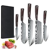 MDHAND Messerset, 5-teiliges Multifunktionales Küchenmesser Set,Super scharf Kochmesser Set, Ergonomischer Griff für Haus und Restaurant