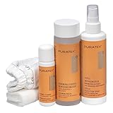 PURATEX Textil-Pflegeset. Für Stoffe auf Möbel und im Auto. Reiniger 50 ml, Imprägnierung 200 ml, Reinigungswasser 200 ml, Reinigungshandschuh, Reinigungstuch