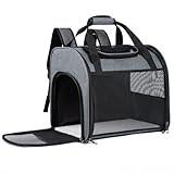 MAIYADUO Katzenrucksack mit Netzfenster - Faltbarer Haustierträger für Katzen & Kleine Hunde (4-8 kg) mit Reißverschluss-Sicherheitsverschluss, Sicherheitsleine, Ideal für Reisen & Spaziergänge