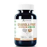 Alzuro Labs Graviola Fruchtextrakt 4.000mg | 10:1 Extrakt (400mg) | 180 Vegane Kapseln | Starke Immun- & Antioxidantienunterstützung | 6-Monatsvorrat | Laborgeprüft | GMP-zertifiziert