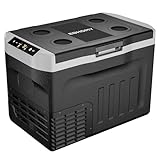 EUHOMY 12 Volt Kühlschrank, 12 V Auto-Kühlschrank, 30 l, tragbarer Gefrierschrank (-15.6 °C ~ 20.0 °C), Kompressor-Elektrokühler mit 12/24 V DC & 110-240 V AC, Kompressor-Elektrokühler für Camping,